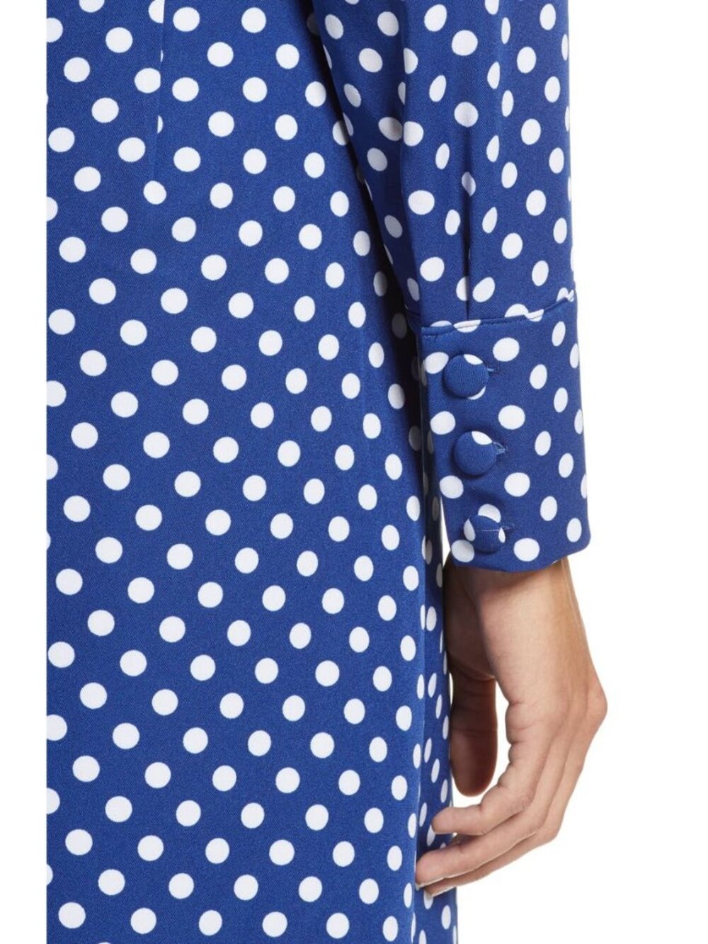 🆕1901 Polka Dot Wrap Long Sleeve Maxi Dress Blue Small (4-6) - Picture 4 of 12